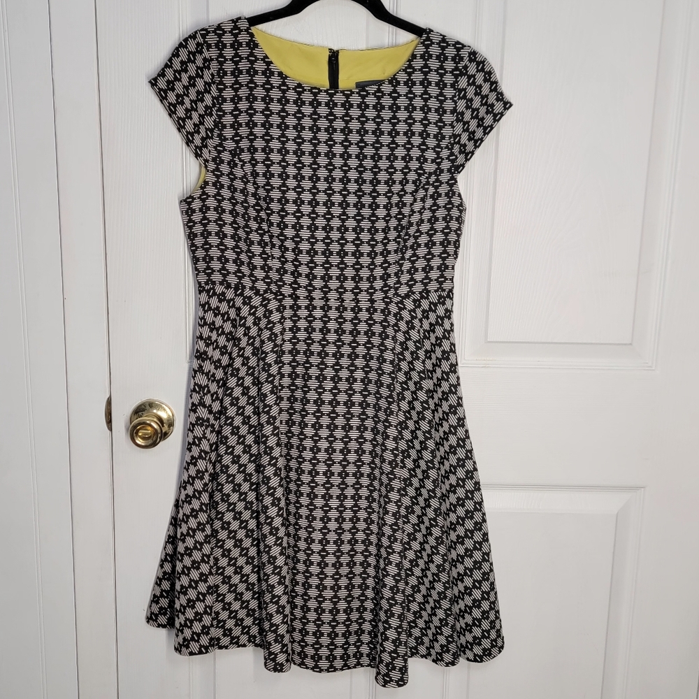 Maeve Fit & Flare Jacquard Cap Sleeve Dress